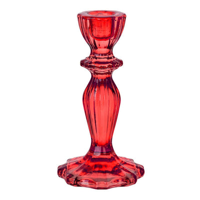 Image - Boho Red Glass Candle Holder