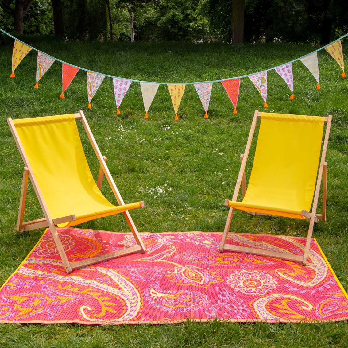 Boho Paisley Cotton Fabric Bunting, 3m