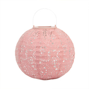 Boho Pink Outdoor Solar Lantern, 20cm - 2 Pack