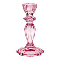Boho Pink Glass Candle Holder