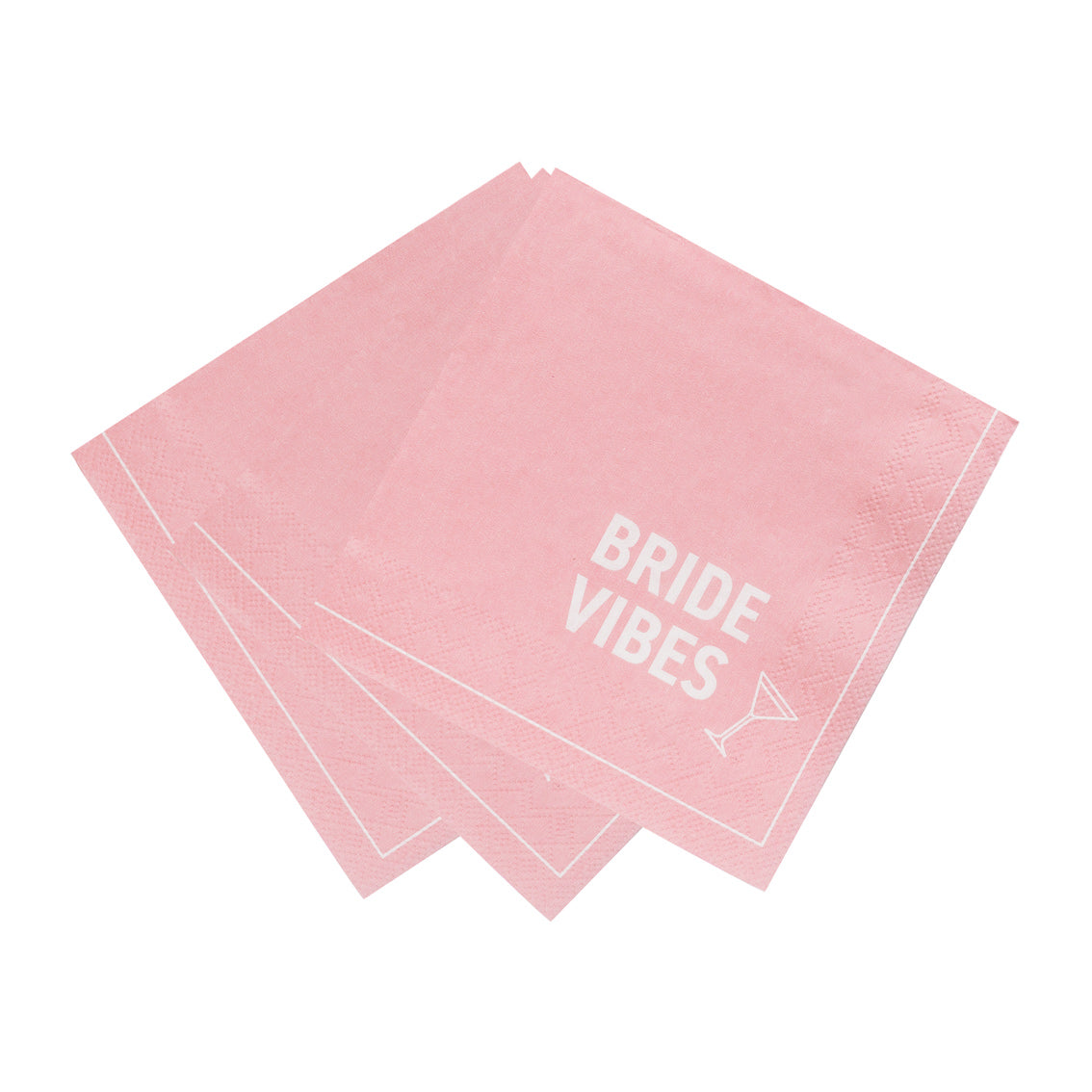 Bride Vibes Pink Paper Cocktail Napkins - 20 Pack