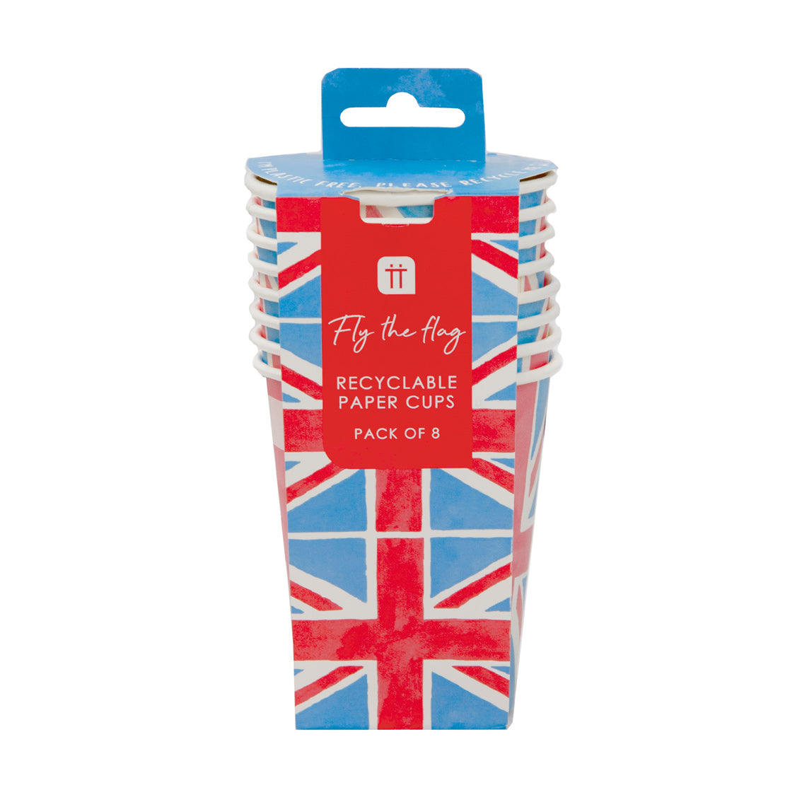 Royal Union Jack Flag Paper Cups - 8 Pack