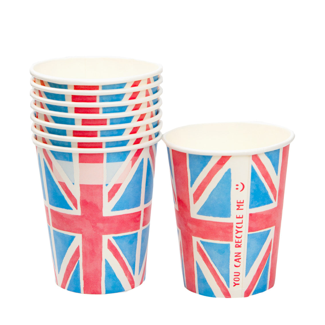 Royal Union Jack Flag Paper Cups - 8 Pack