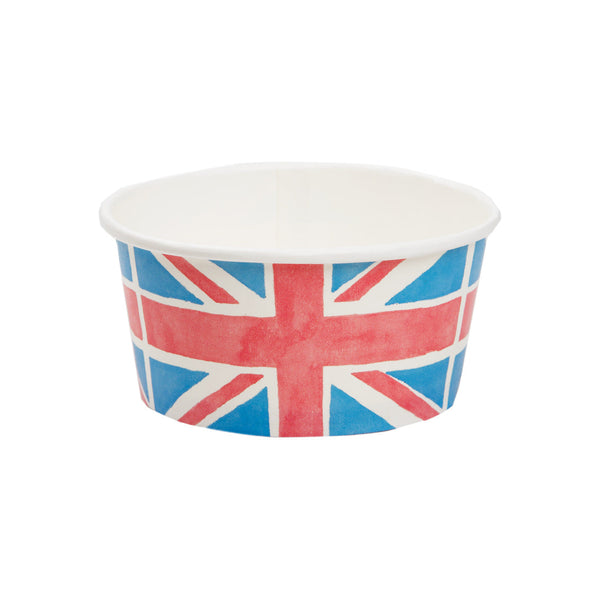 Royal Union Jack Flag Paper Ice Cream Cups - 8 Pack