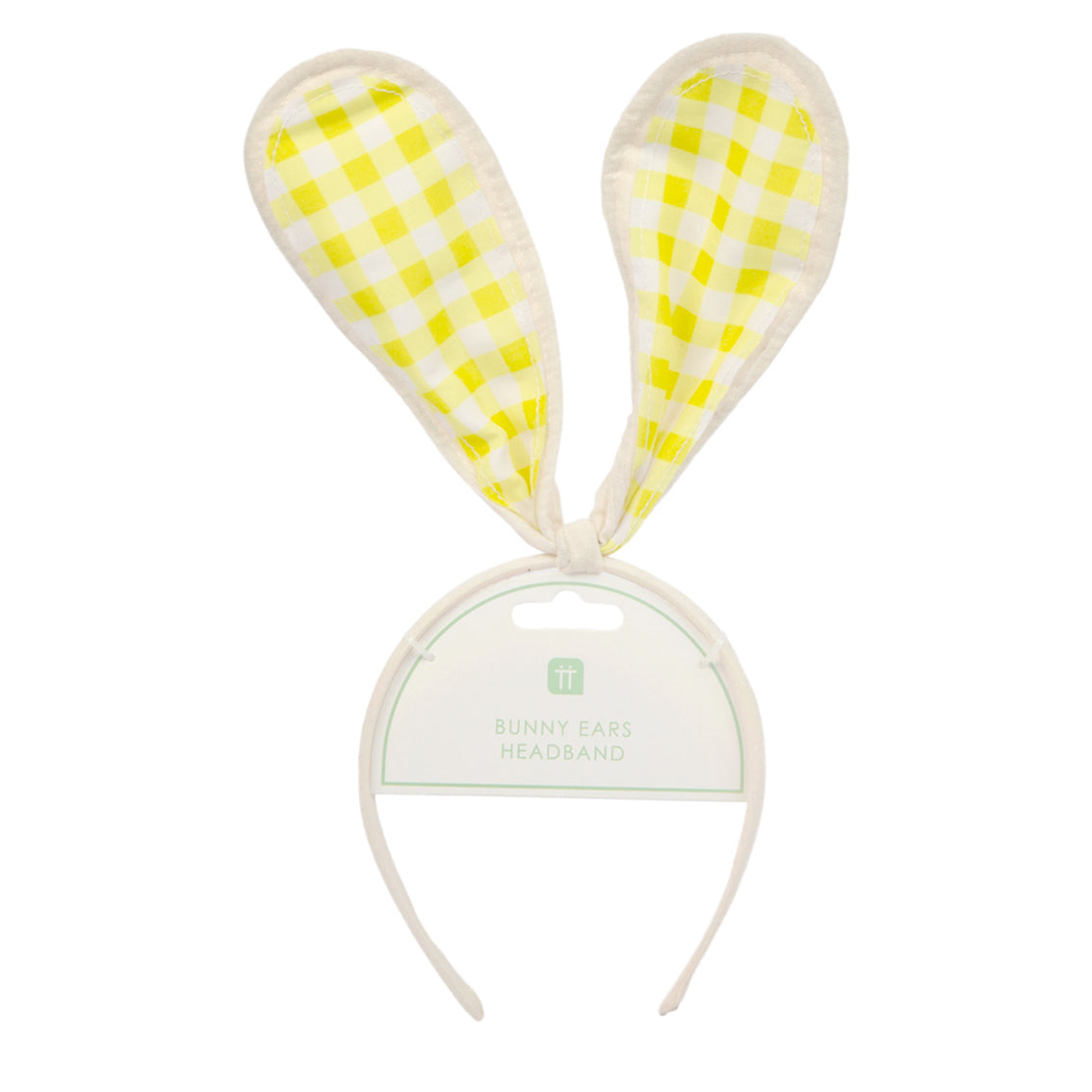 Spring Bunny Ears Yellow Gingham Headband