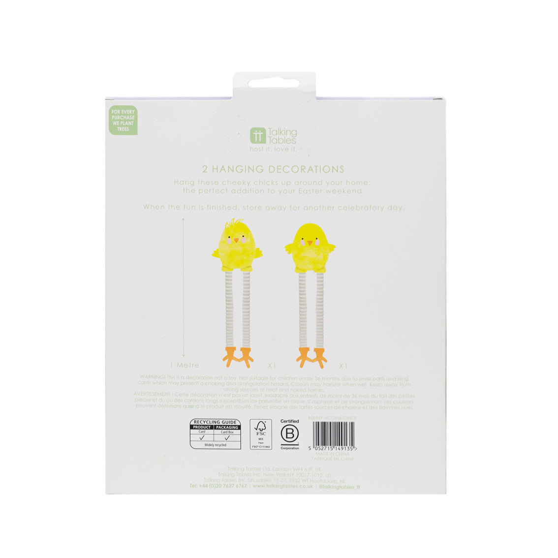 Spring Bunny Cheeky Chick Honeycomb Decorations - 2 Pack