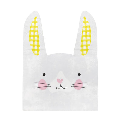 Spring Bunny Shaped Paper Napkins - 20 Pack