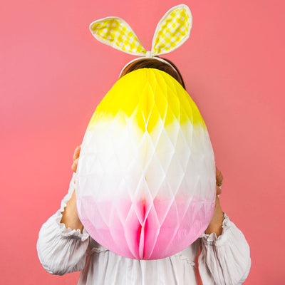 Spring Bunny Hanging Honeycomb Ombre Easter Egg - 40cm