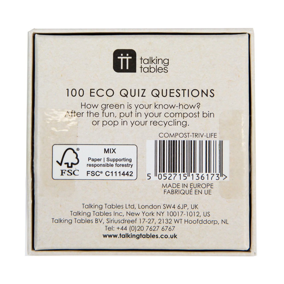 Compostable Trivia Games - POS Unit