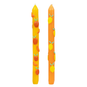 Statement Citrus Fruit Dinner Candles - 2 Pack