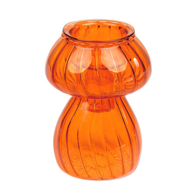 Orange Mushroom Glass Candle Holder & Vase