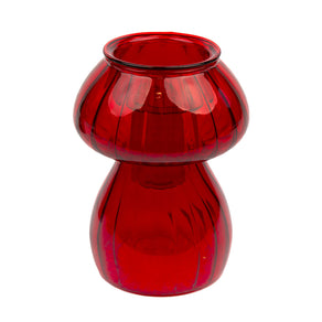 Red Mushroom Glass Candle Holder & Vase