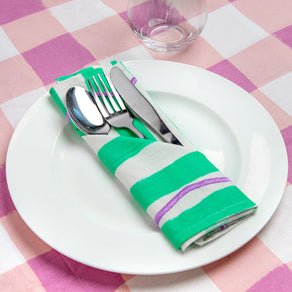 Everyone's Welcome Striped Cotton Napkins - 4 Pack