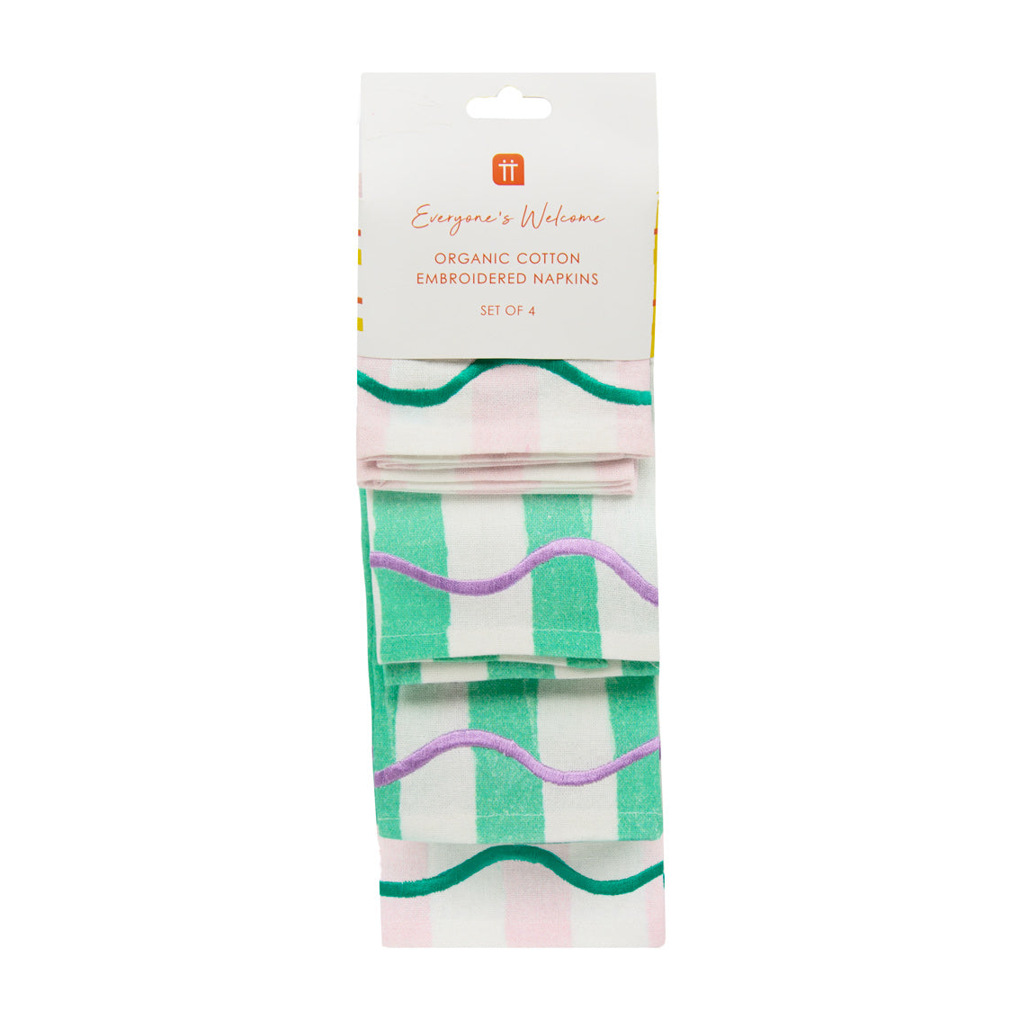 Everyone's Welcome Striped Cotton Napkins - 4 Pack