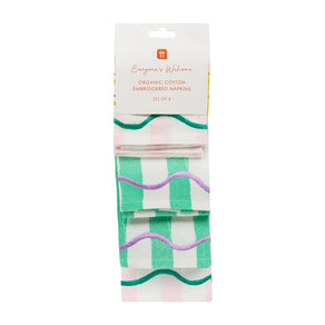 Everyone's Welcome Striped Cotton Napkins - 4 Pack