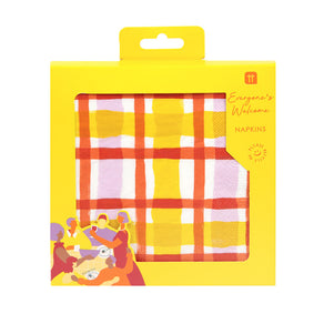 Everyone's Welcome Yellow Gingham Napkins - 20 Pack