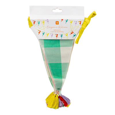 Image - Everyone's Welcome Multi-coloured Gingham Fabric Bunting