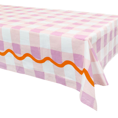 Everyone's Welcome Lilac Gingham Cotton Table Cloth
