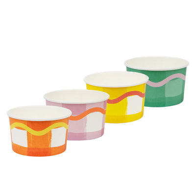 Everyone's Welcome Multi-coloured Gingham Ice Cream Cups - 8 Pack