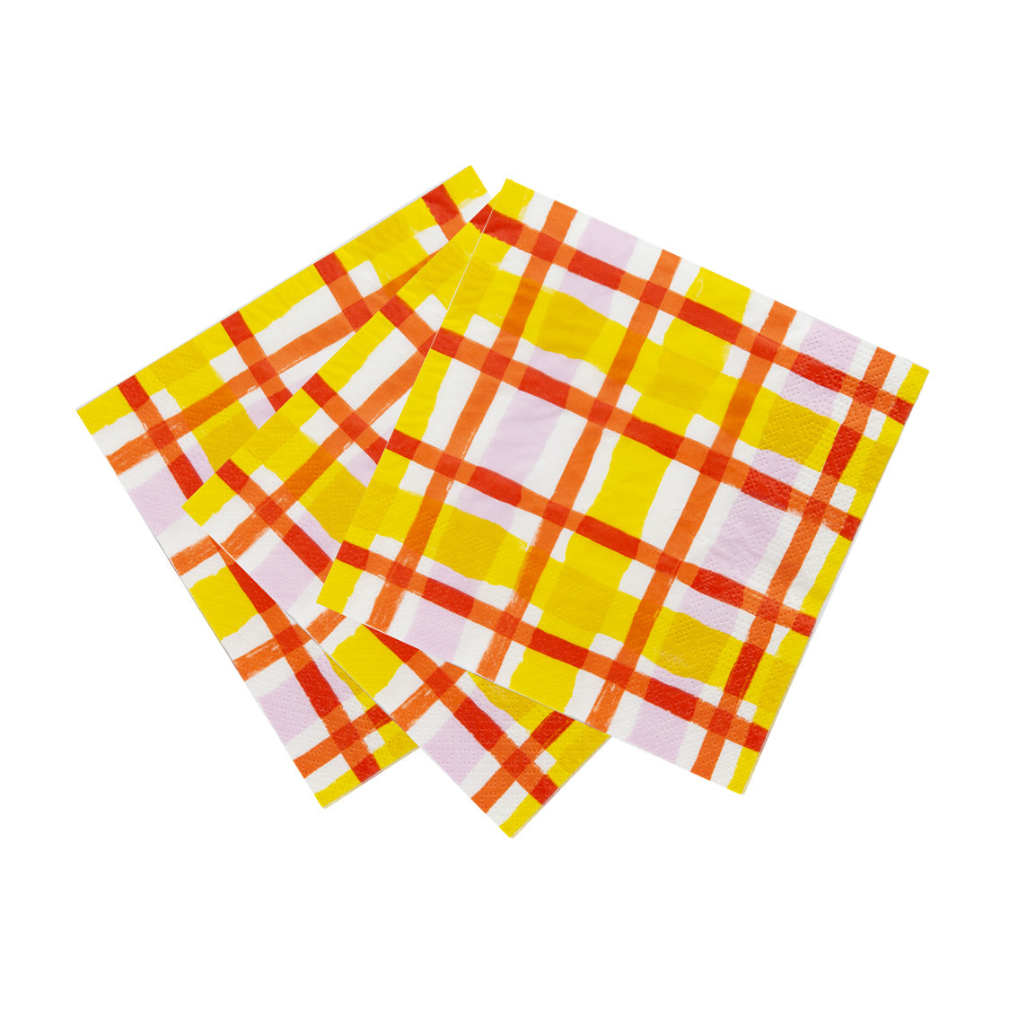 Everyone's Welcome Yellow Gingham Napkins - 20 Pack