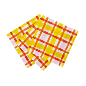 Everyone's Welcome Yellow Gingham Napkins - 20 Pack