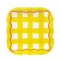 Everyone's Welcome Square Gingham Paper Plates - 12 Pack