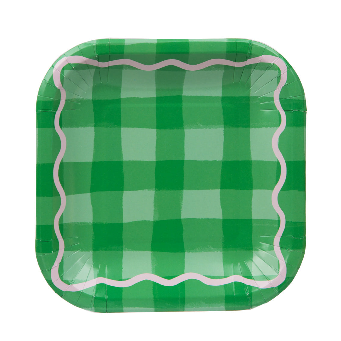 Everyone's Welcome Square Gingham Paper Plates - 12 Pack