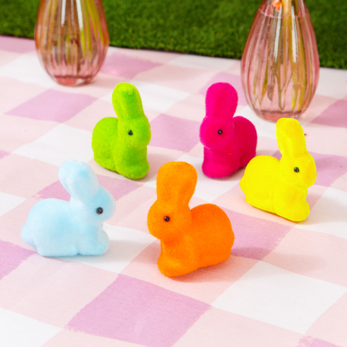 Rainbow Easter Bunnies Decorations - 5 Pack