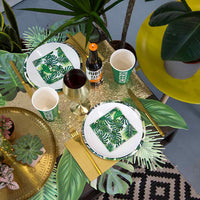 Tropical Fiesta Palm Leaf Cocktail Paper Napkins - 20 Pack