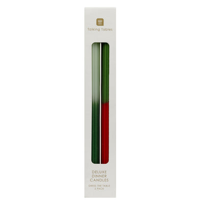 Red & Green Ombre Dinner Candles - 2 Pack
