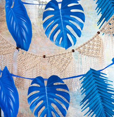 Image - Fiesta Blue Palm Leaf Garland 1.5M