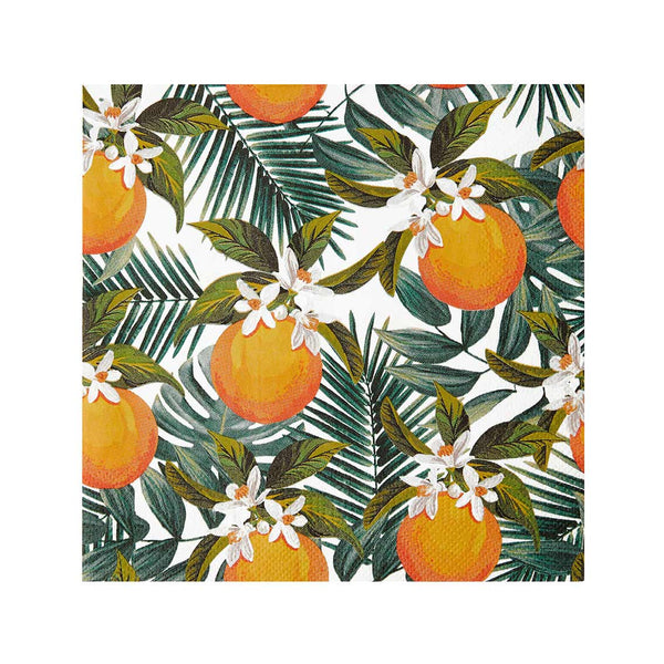 Tropical Palm Oranges Paper Napkins - 20 Pack