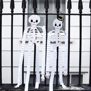 Halloween Skeleton Paper Honeycomb Hanging Decorations - 2 Pack