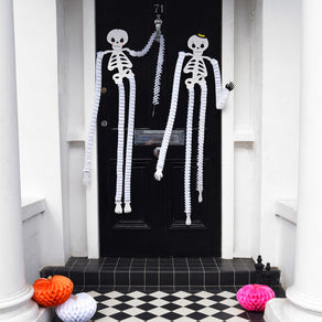 Halloween Skeleton Paper Honeycomb Hanging Decorations - 2 Pack