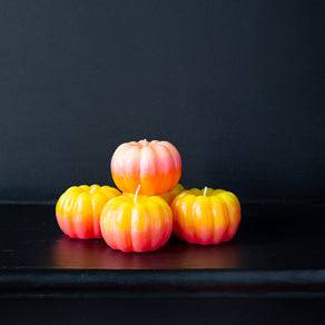 Halloween Pink Ombre Pumpkin Candle