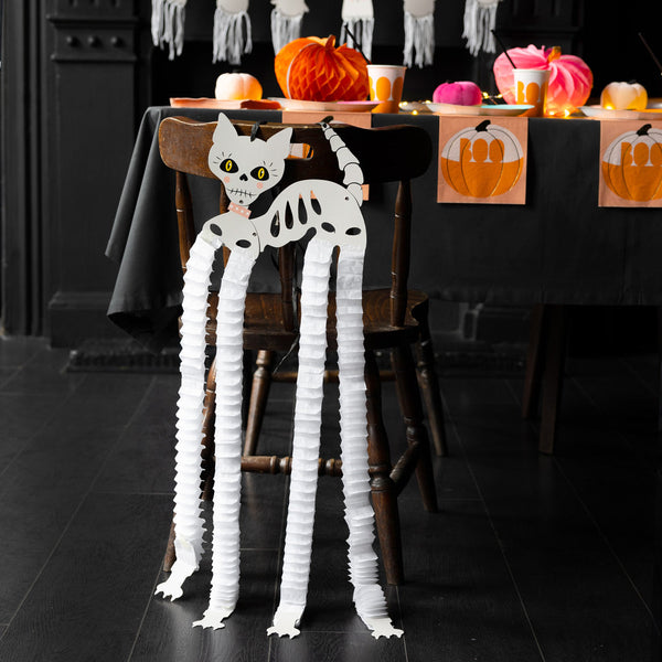 Halloween Skeleton Pets Paper Hanging Decorations - 2 Pack
