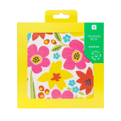 Hop Over the Rainbow Floral Recyclable Paper Napkins - 20 Pack