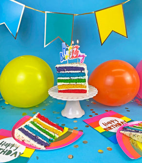 Birthday Brights Rainbow Shaped Plates