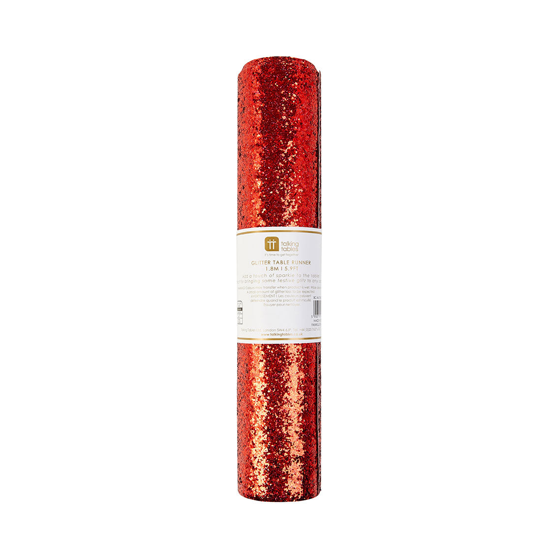 Luxe Red Glitter Table Runner, 1.8M