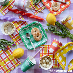 Everyone's Welcome Square Gingham Paper Plates - 12 Pack