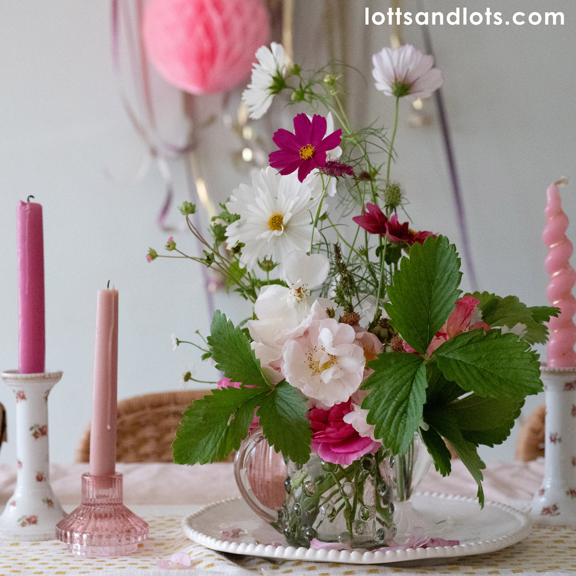 Midnight Forest Pink Glass Candle Holder