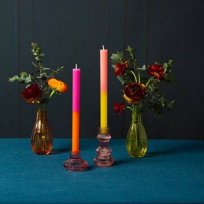 Image - Midnight Forest Pink Glass Candle Holder