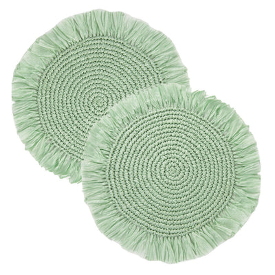 Natural Meadow Sage Raffia Placemat - 2 Pack