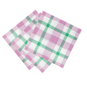 Mellow Lilac & Green Gingham Paper Napkins - 20 Pack