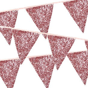 Luxe Pink Glitter Bunting, 3M