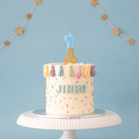 Blue Glitter Number Candle - 1