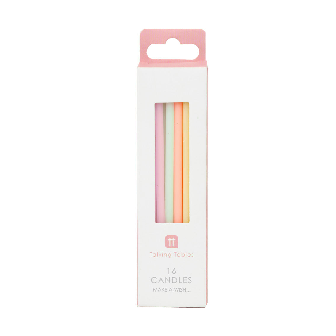 Tall Pastel Candles, 10cm - 16 Pack