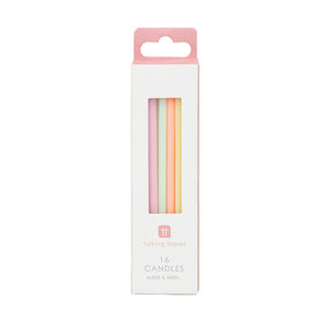 Tall Pastel Candles, 10cm - 16 Pack