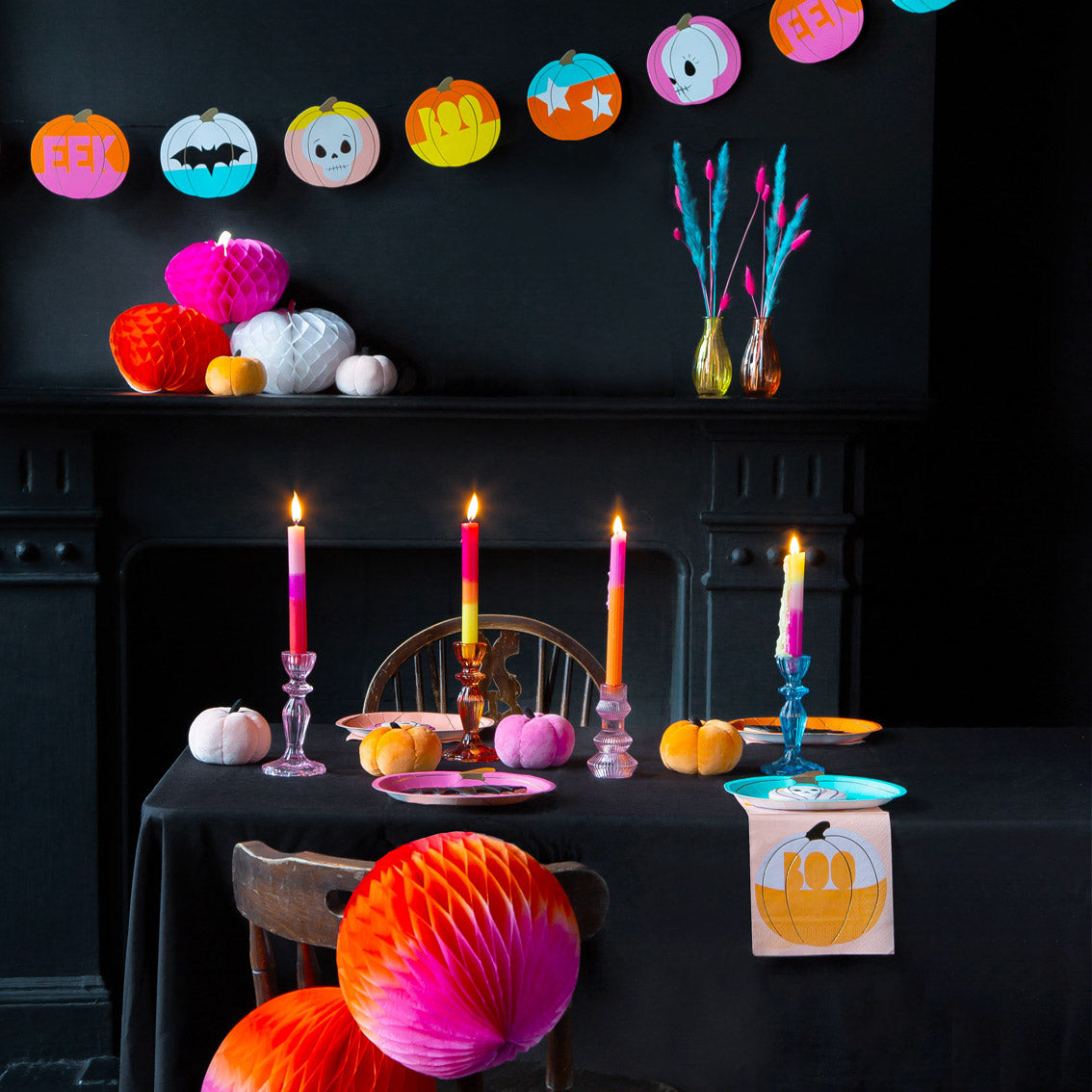 Halloween Pumpkins, Skulls and Bats Garland - 3m