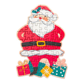 Craft With Santa Shaped Puzzle for Kids - 50 Piece